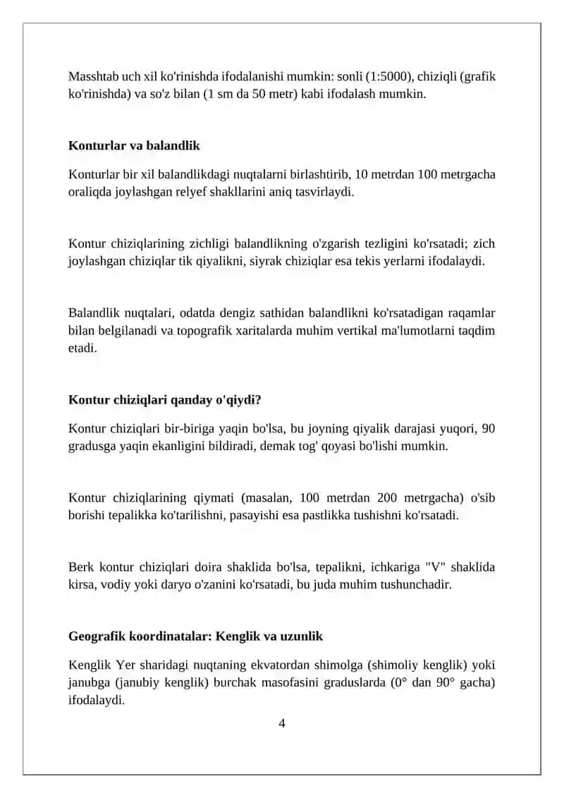 Topografik karta va plantar haqida tushuncha 4