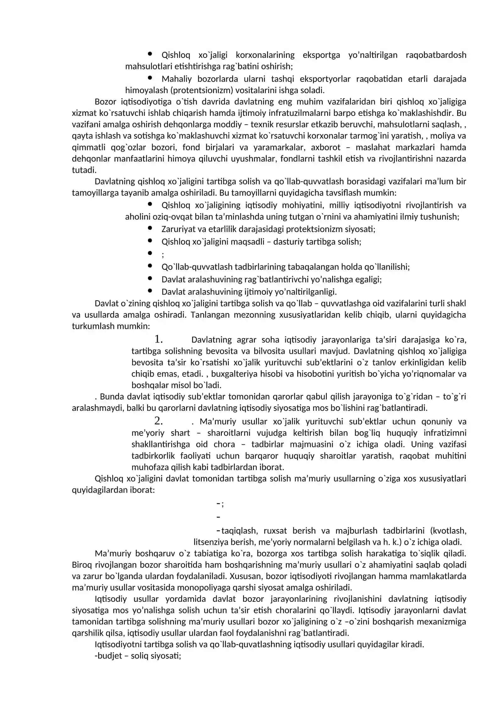 AGROSANOAT MAJMUASINI DAVLAT TOMONIDAN TARTIBGA SOLISh va QO`LLAB – QUVVATLASh 4