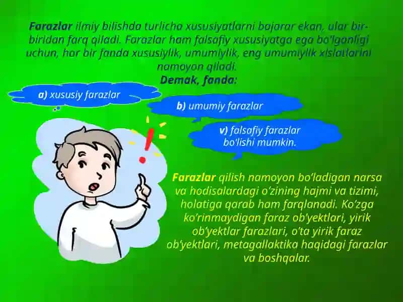 Farazning (gipoteza) fan va ijoddagi xususiyatlari 4