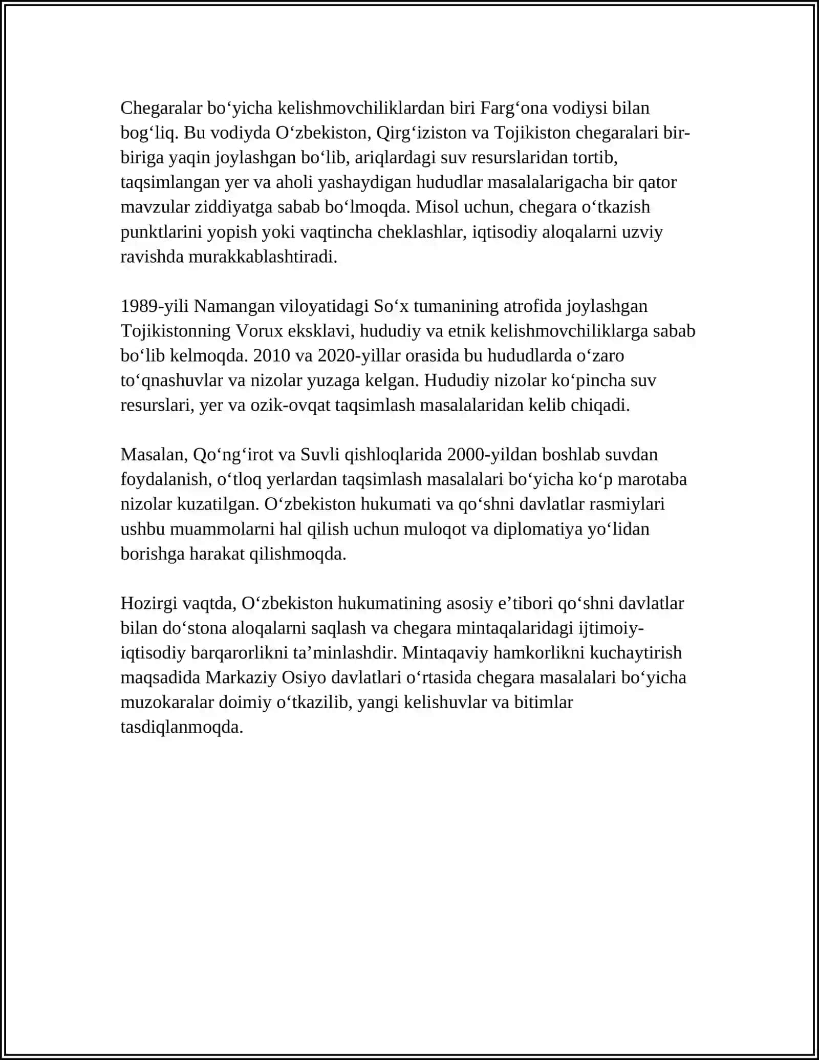 Oʻzbekiston Milliy Xududiy Chegaralanish 4