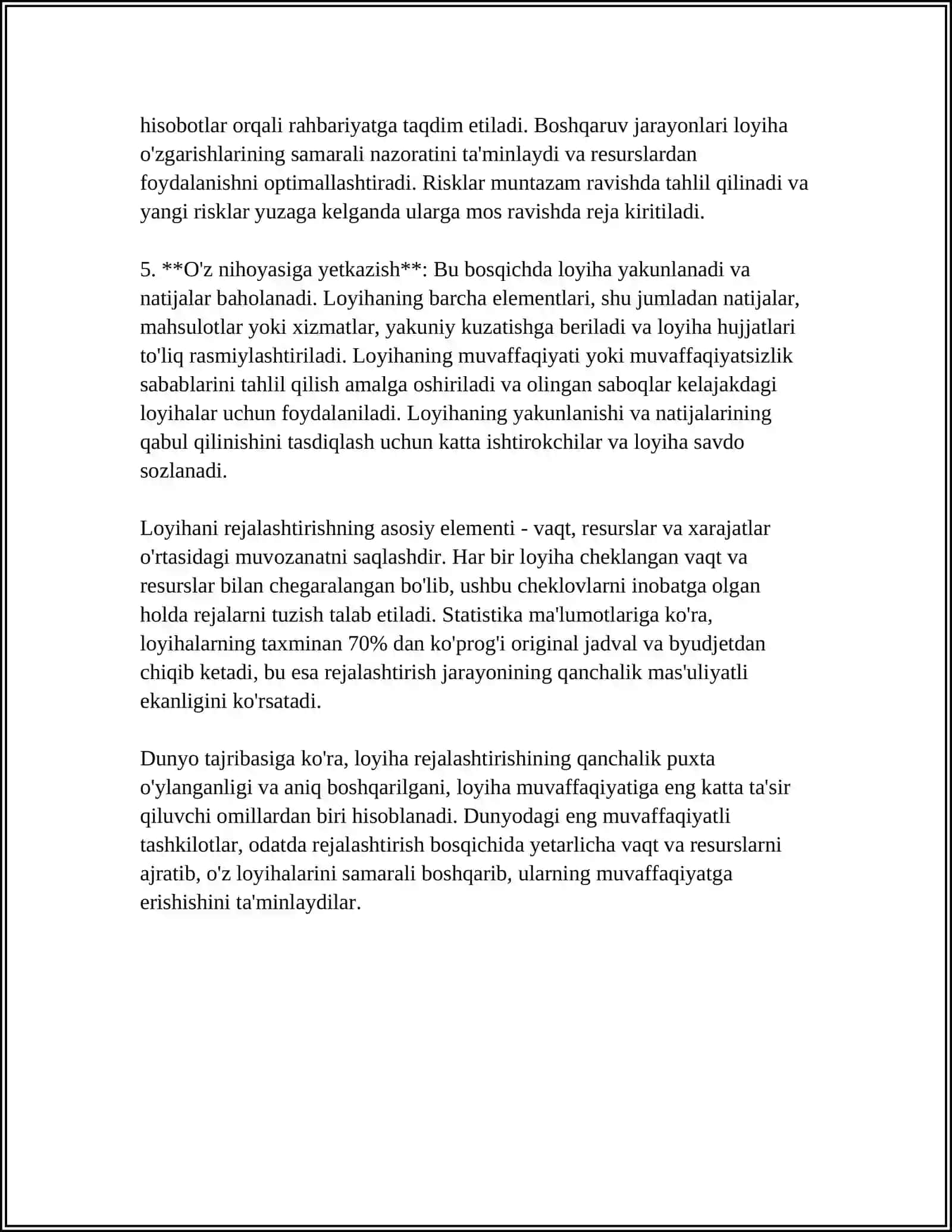 MUSTAQIL ISH Mavzu: TADQIQOT LOYHASINI ISHLAB CHIQISH 4