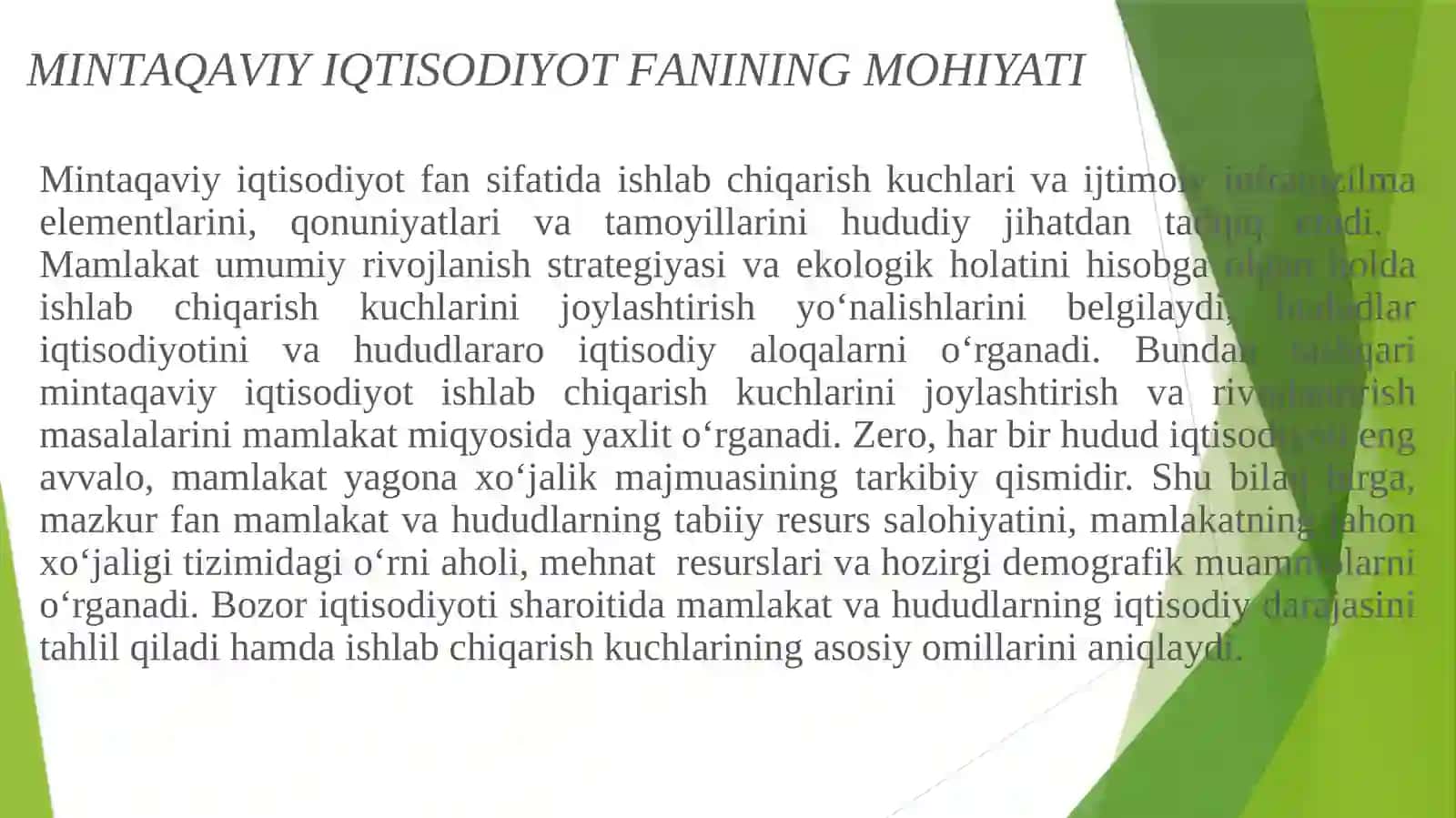 Mintаqаviyiqtisоdiyotfаnining prеdmеti, maqsadi va vazifalari 4