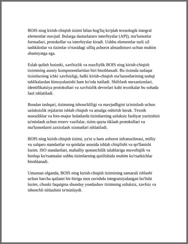 BOIS NING KIRISH CHIQISH BAZOVIY TIZIMI 4
