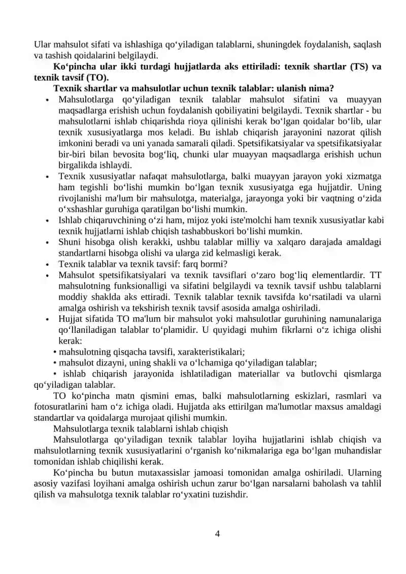 Yangi maxsulotni yaratish va ishlab chiqarish fanidan Amaliy mashg‘uloti 4