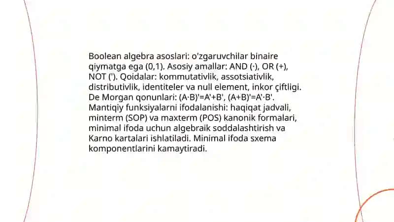 Kombinatsion sxemalar analizi va sintezi 4