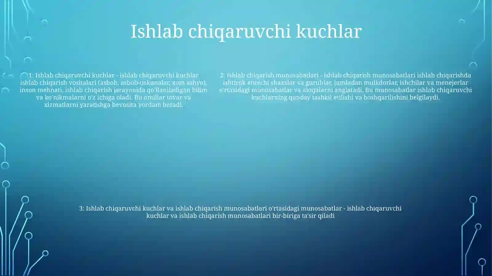 Ishlab Chiqaruvchi Kuchlar Va Ishlab Chiqarish Munosabatlari Ular Ortasidagi Munosabat 4