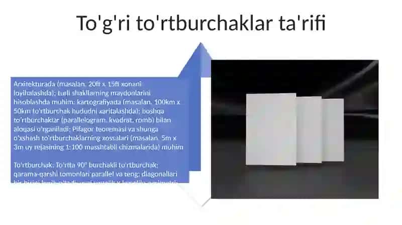 To'rtburchaklar ta'rifi 4