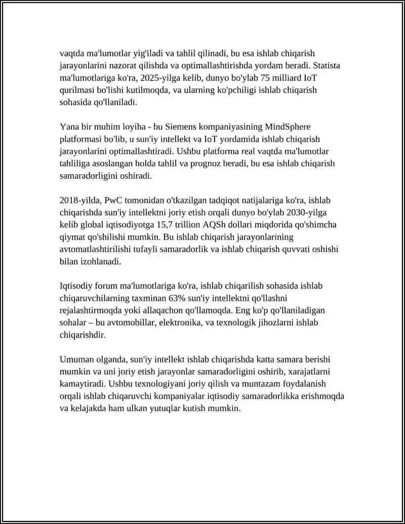Sun'iy Intellekt va Ishlab Chiqarish 4