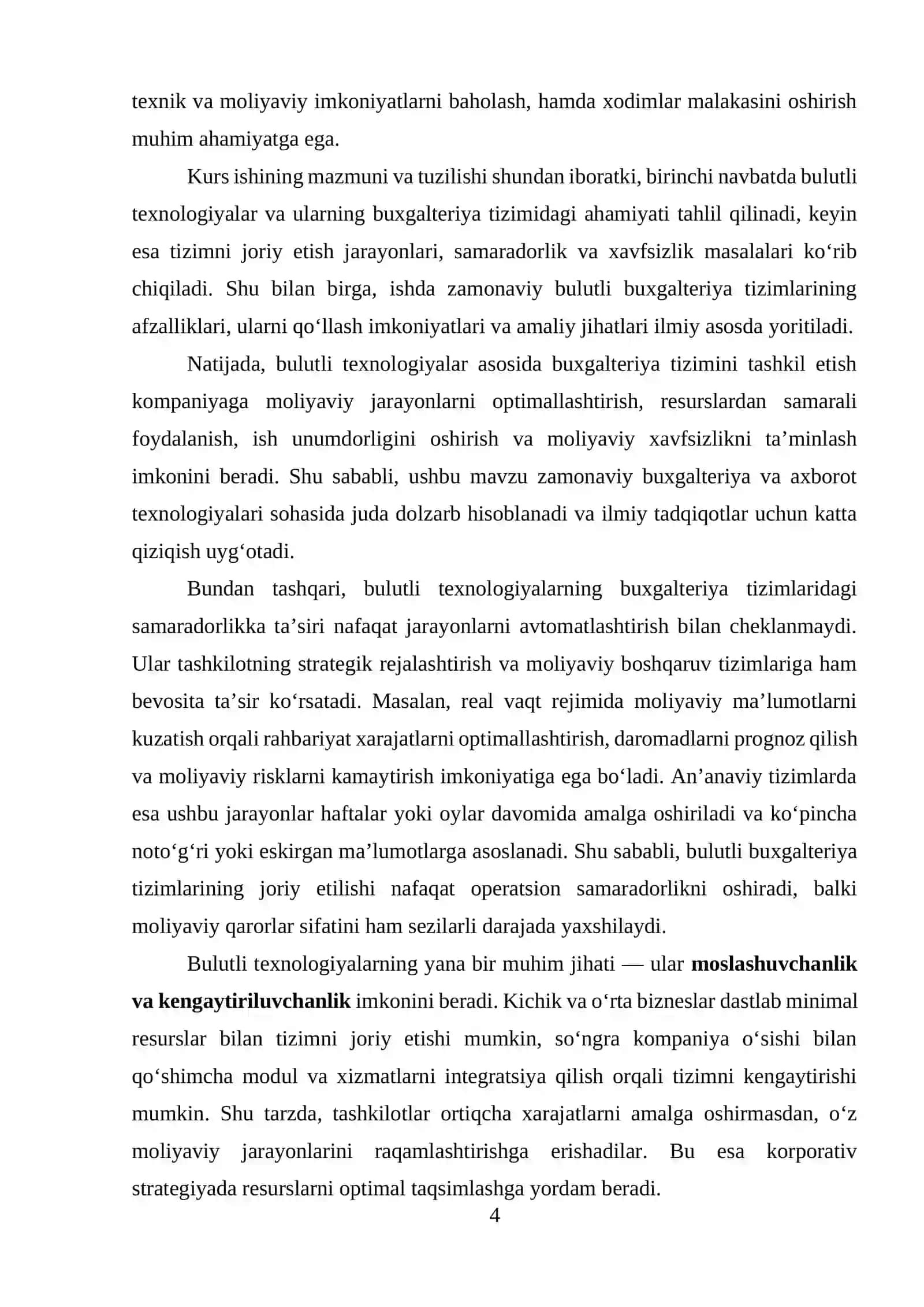 BULUTLI TEXNOLOGIYALAR ASOSIDA BUXGALTERIYA TIZIMINI TASHKIL ETISHNING SAMARADORLIGI 4