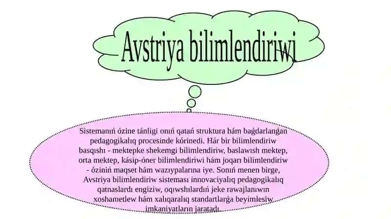 Tema: Avstriya talimdizimi 4