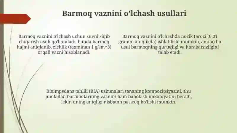 Barmoq vazni 4