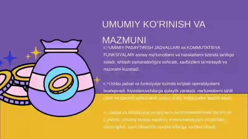 Umumiy pasaytirish jadvallari va kommutatsiya funksiyalari 4