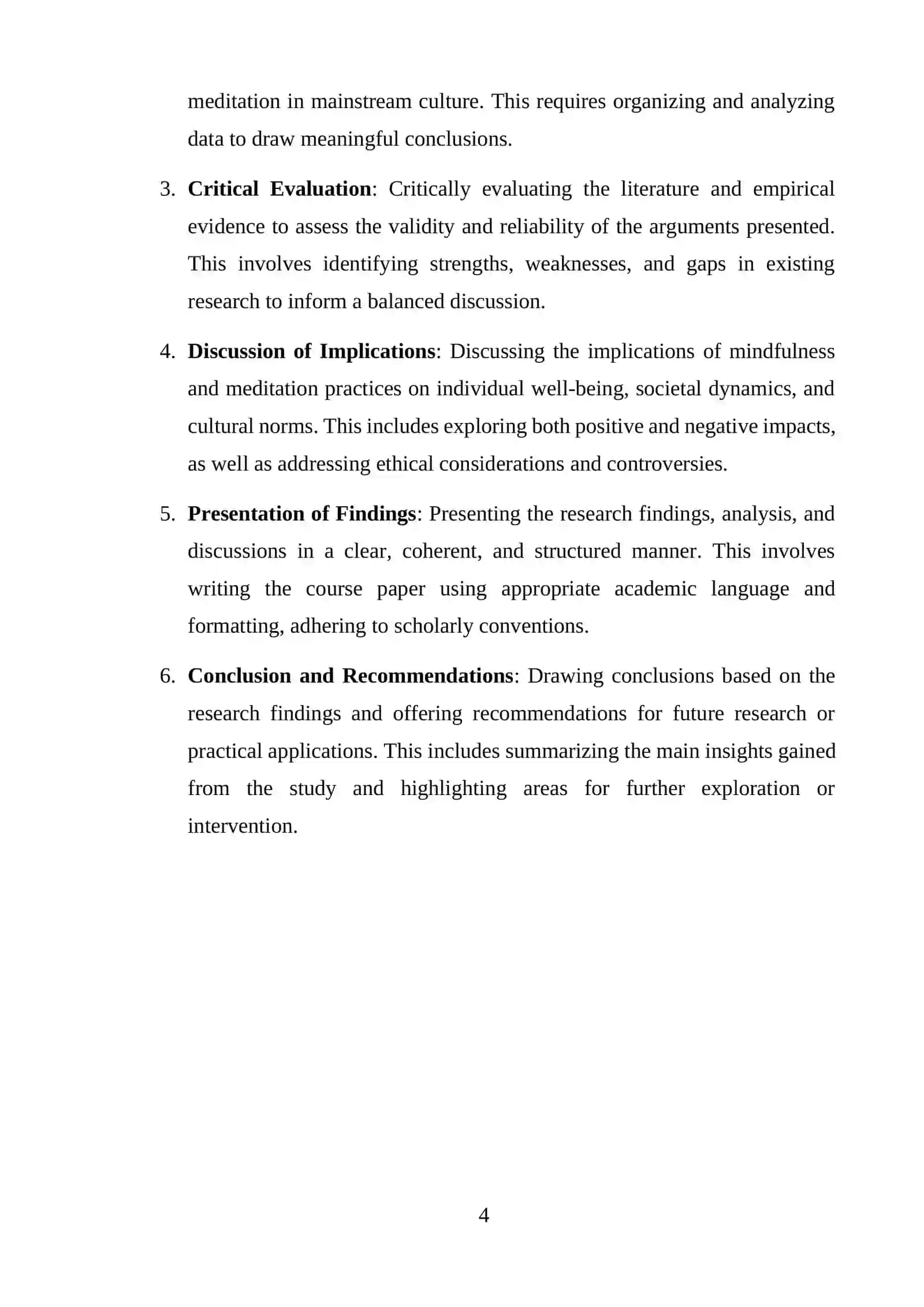 INTEGRATION OF MINDFULNESS AND MEDITATION 4