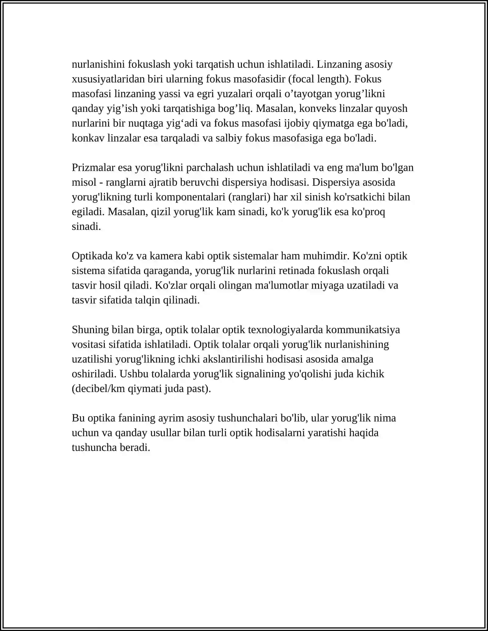 OPTIKA ASOSLARI VA KÕZNING OPTIK SISTEMASI 4