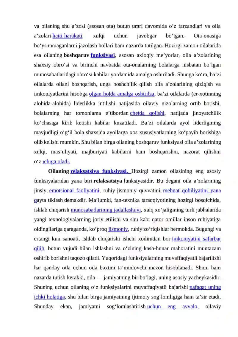 OILA FUNKSIYASI, OILA TIPLARI VA ROLLARI 4