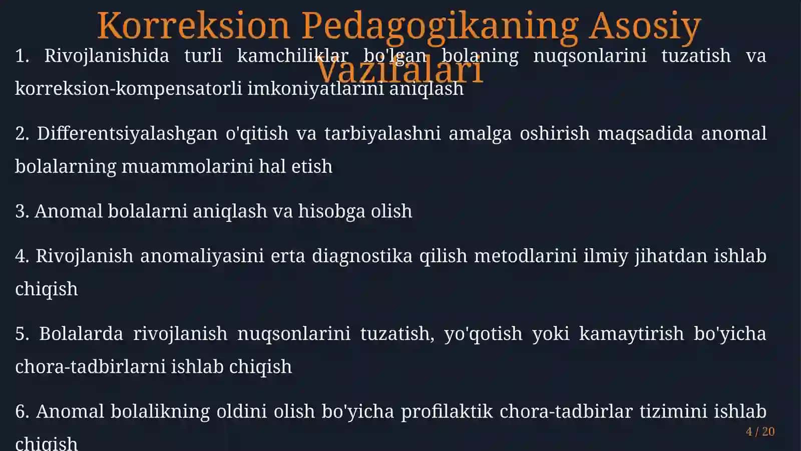 Anomal bolalar bilan olib boriladigan korreksion ishlarning asosiy yo'nalishlari 4