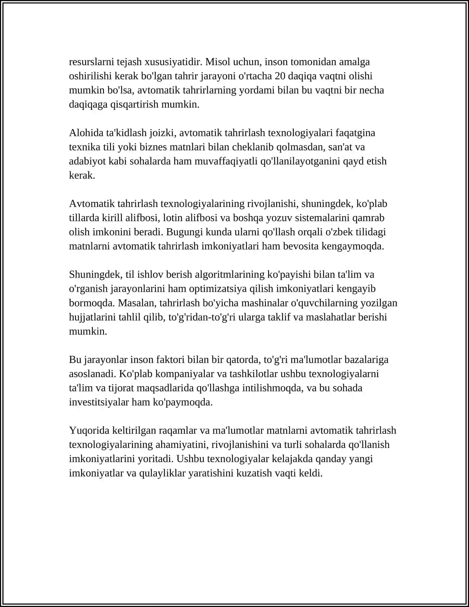 MATNLARNI AVTOMATIK TAHRIRLASH 4
