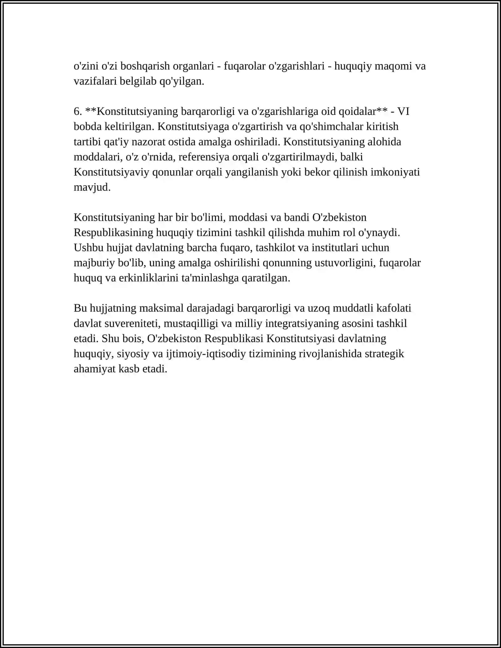 O'zbekiston Respublikasi Konstitutsiyasi va 35-modda 4