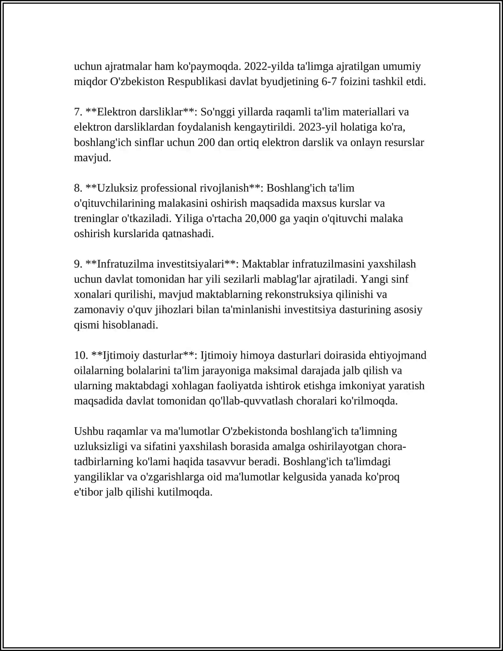 TAʼLIM TIZIMINING UZLIKSIZLIGI 4
