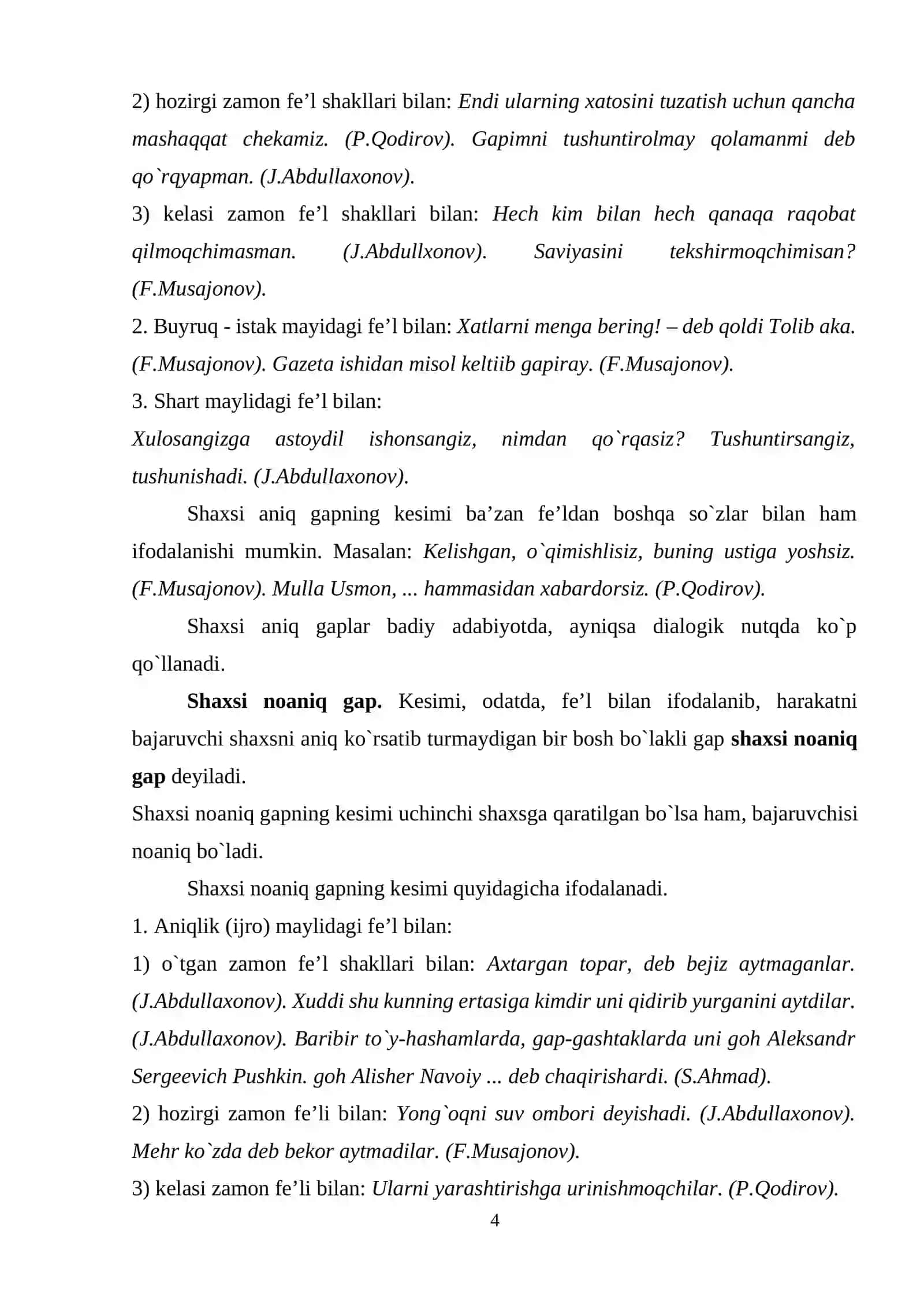 O`zbek tilidagi to`liqsiz gaplar 4