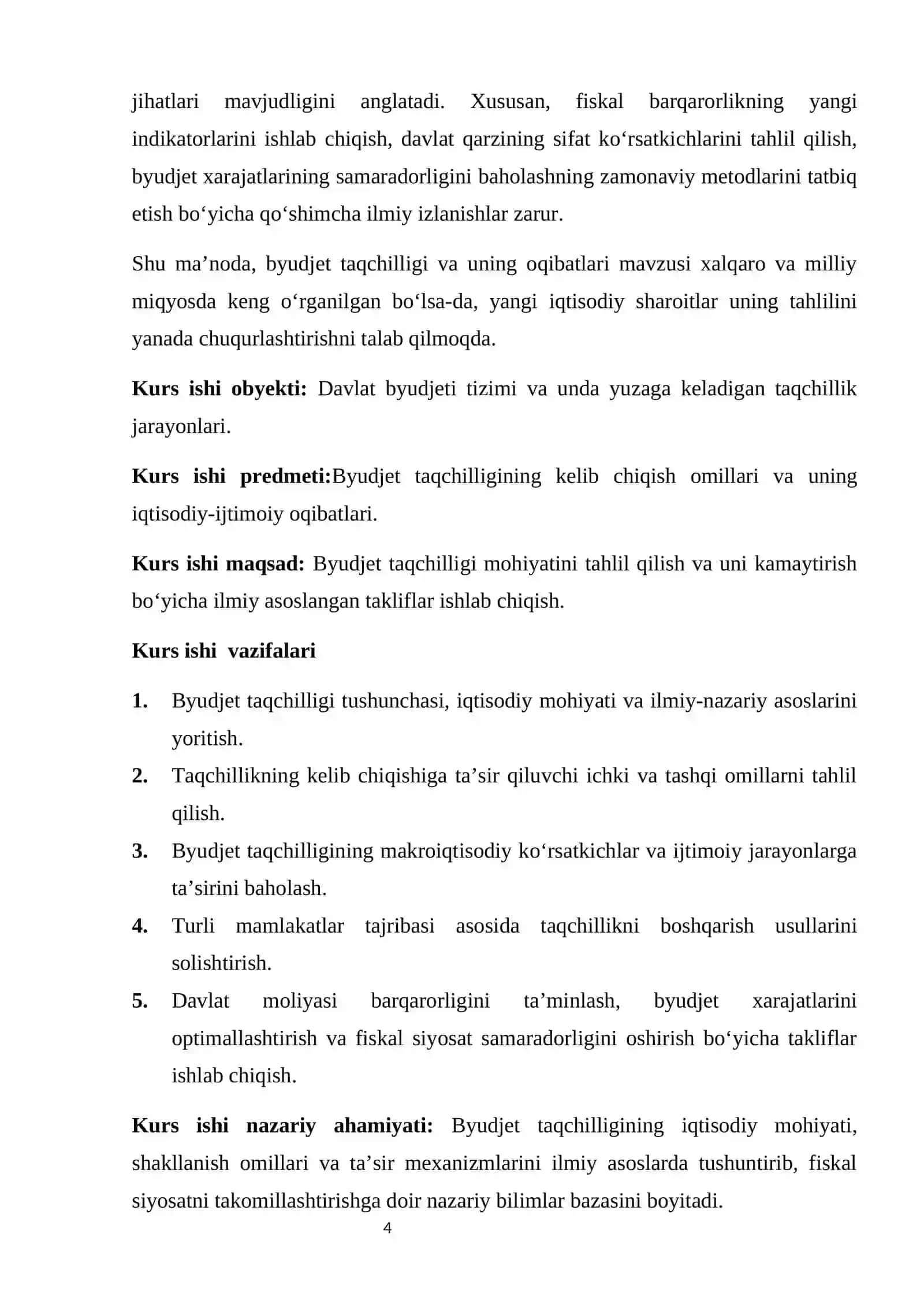 Kurs ishi mavzusining dolzarbligi 4