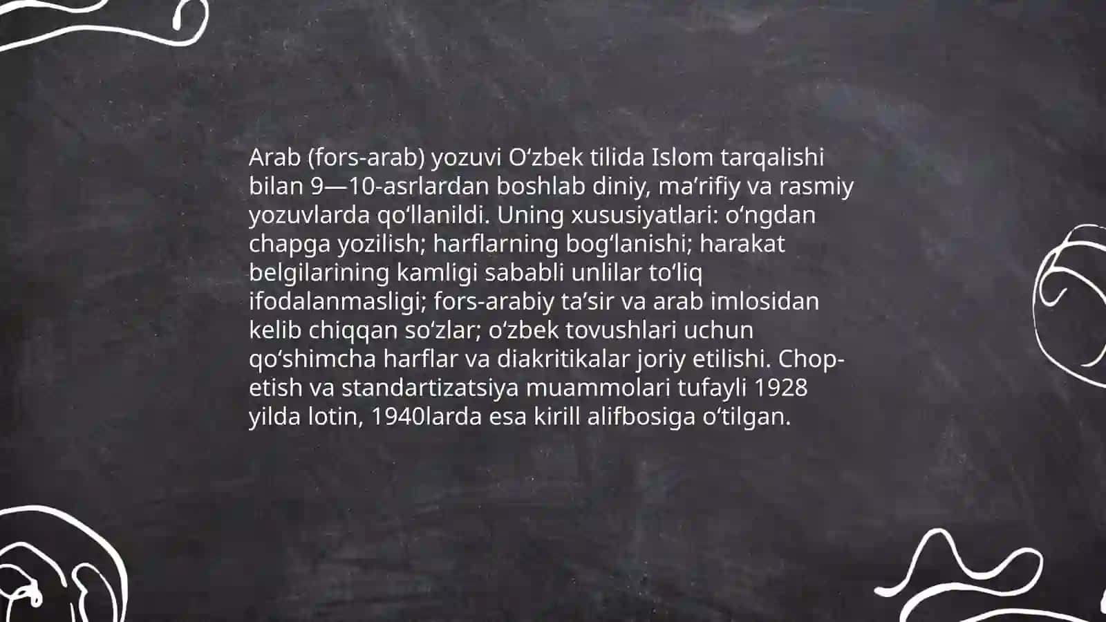 O'zbek tilining yozuv tizimi 4
