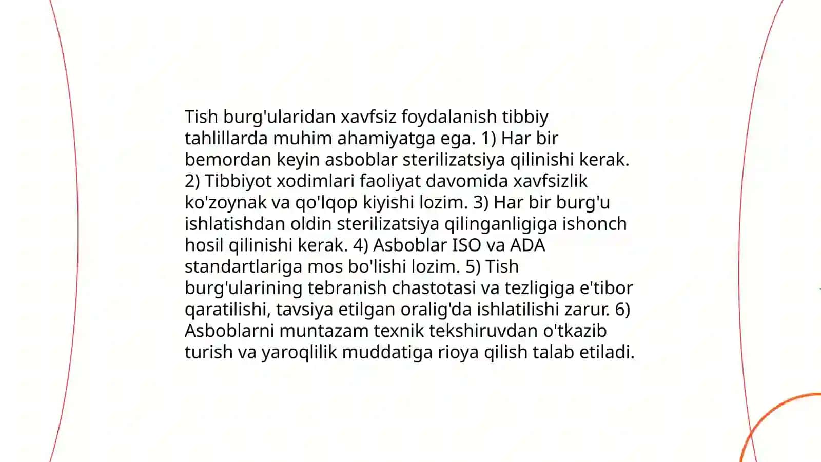 Stomatologiya uskunalaridan foydalanishda xavfsizlik qoidalari 4