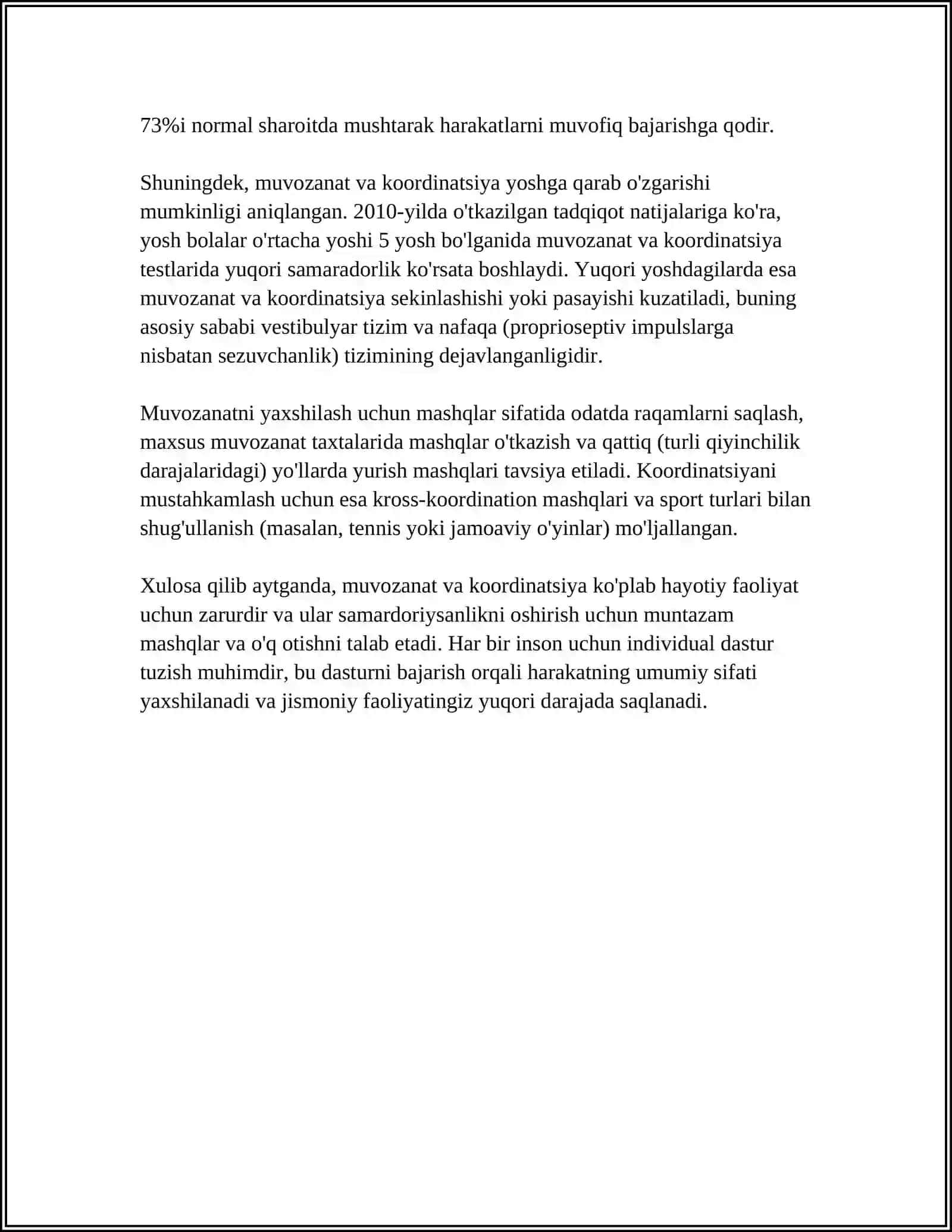 HAYVONLAR XATTI XARAKATLARINI ÔRGANISH BOSQICHI 4