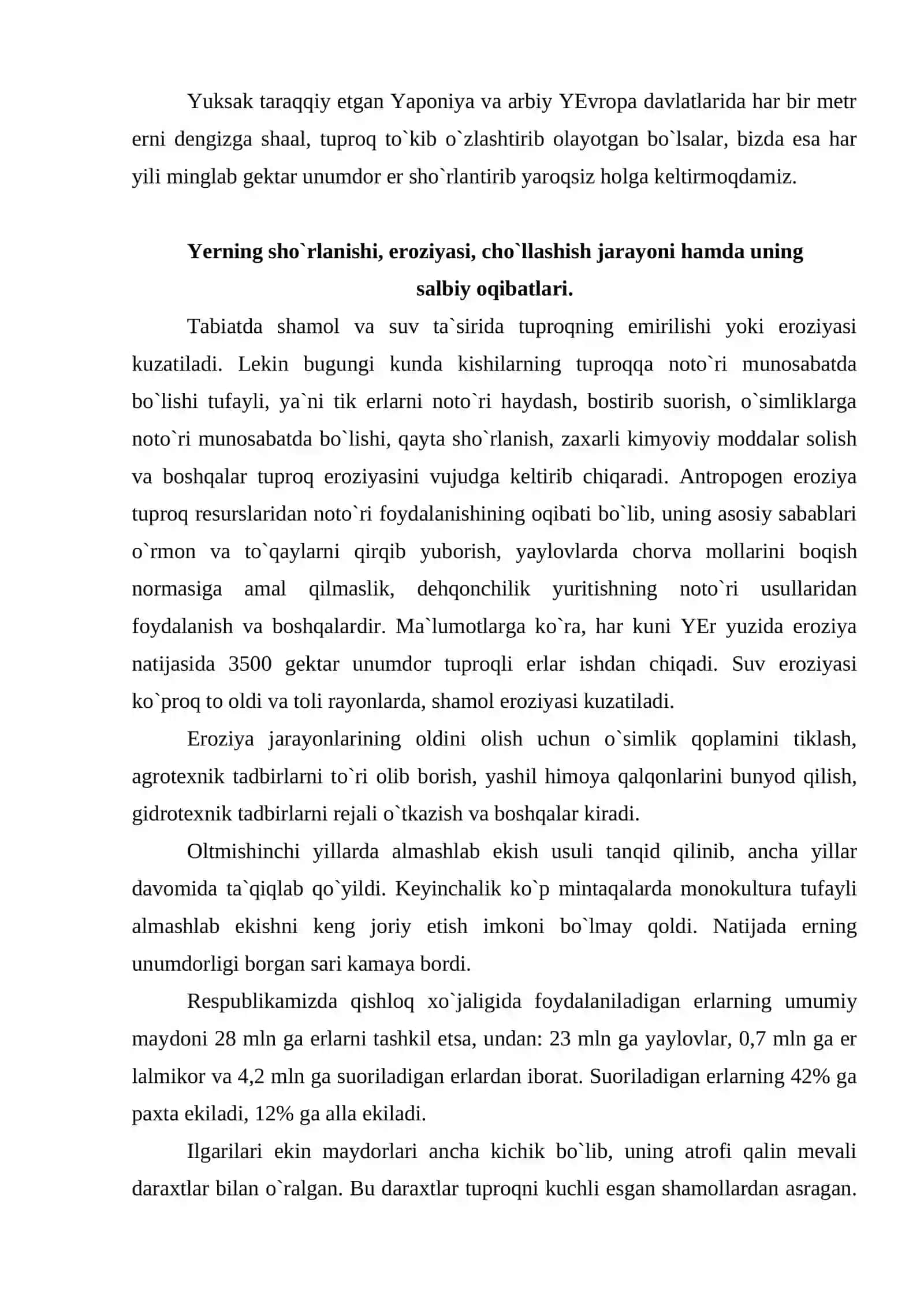 Tuproq resurslarini muhofaza qilish va undan oqilona foydalanish 4