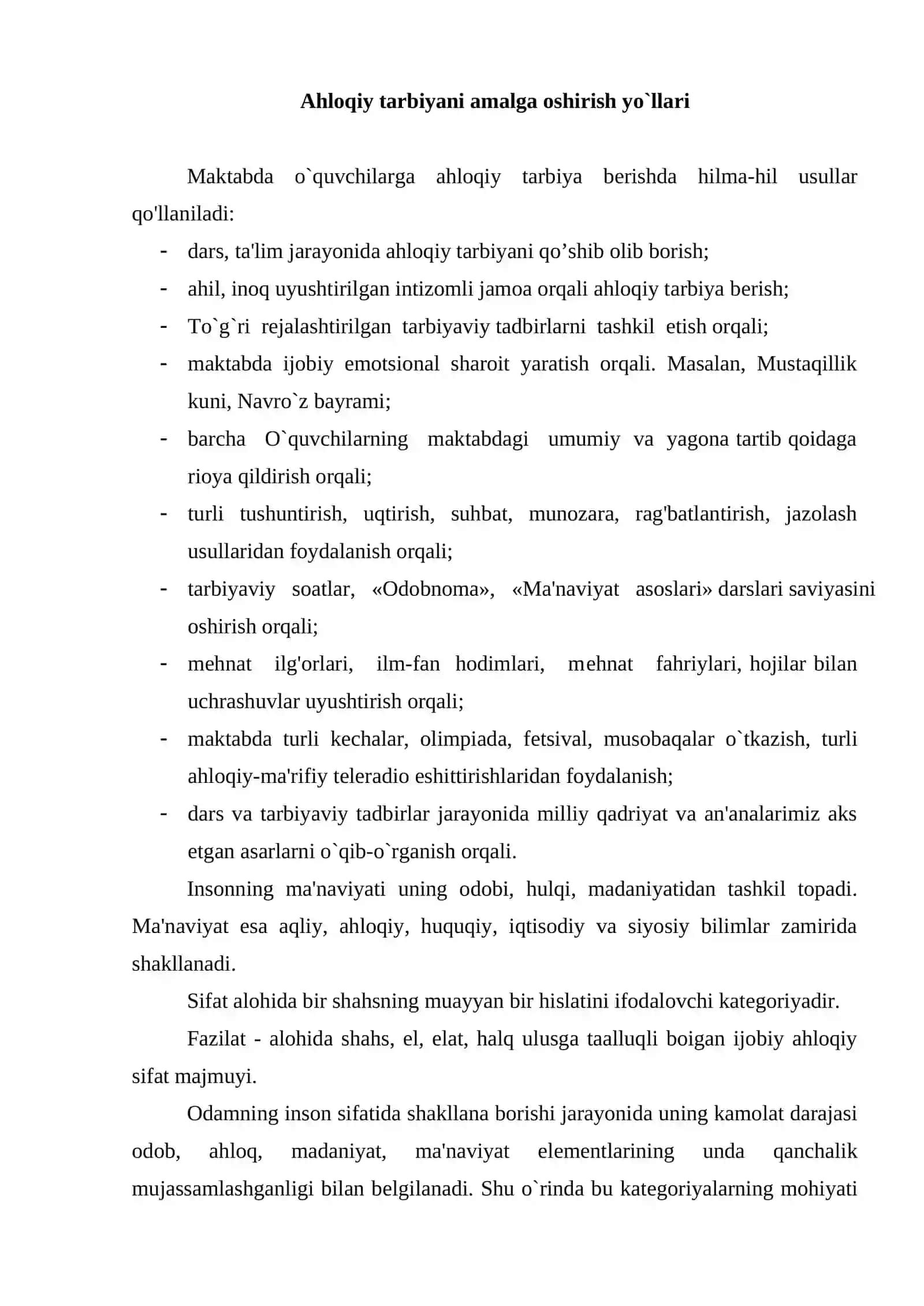 AKADEMIK LITSEYLARDA AXLOQIY TARBIYA BERISH METODIKASI 4