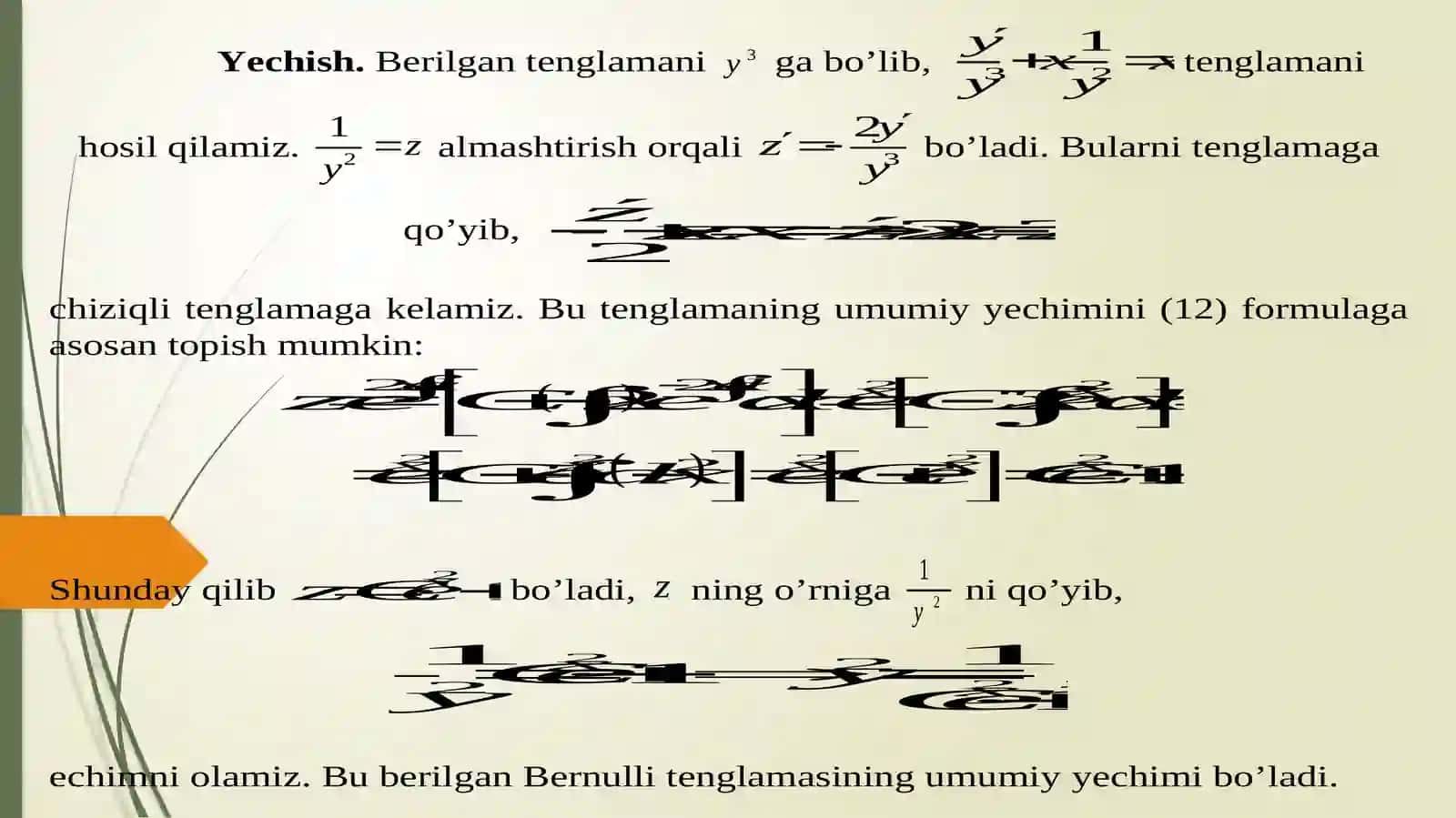 Birinchi tartibli сhiziqli differensial tenglamalar 4