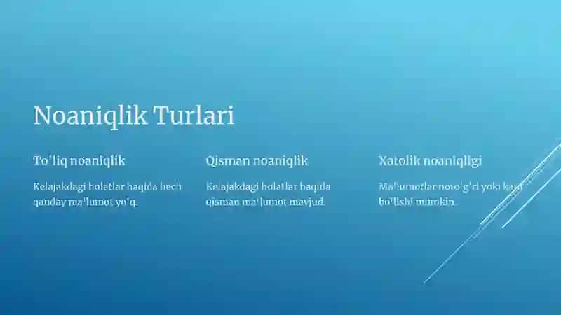 Boshqaruv Qarorlarida Noaniqlik va Tavakkalchilik 4