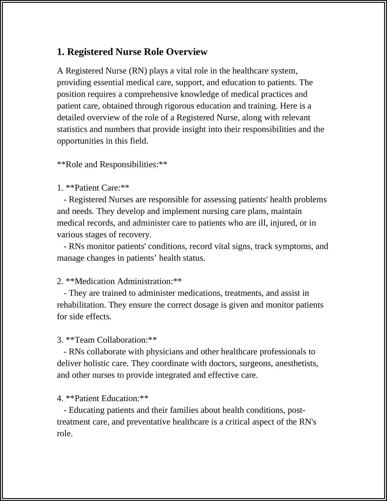 Registered Nurse Role Overview 4