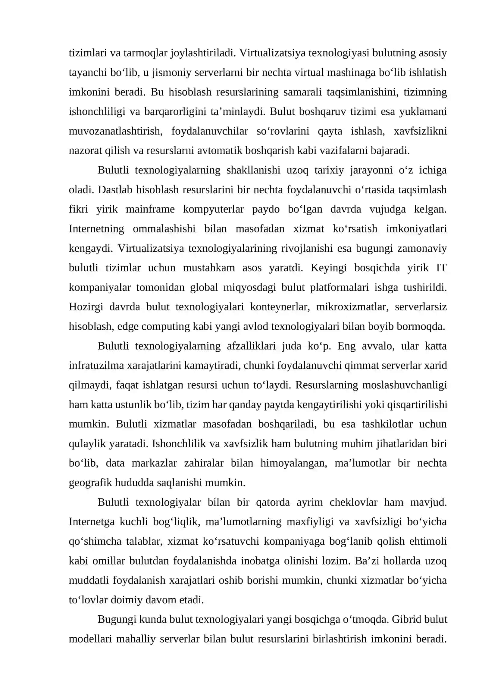 «CloudAnalyst» dasturida cloud texnologiyasining asosiy xarakteristikalari tahlili 4