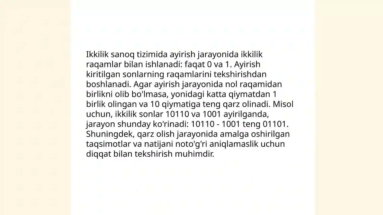 Turli sanoq sistemalarda arifmetik amallar bajarish 4