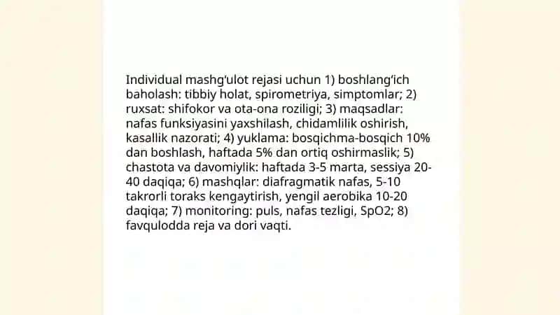 Sil va bronxial astma kasalliklari bilan o‘g'rigan maktab o‘quvchilari bilan mashgulot otish tartibi 4