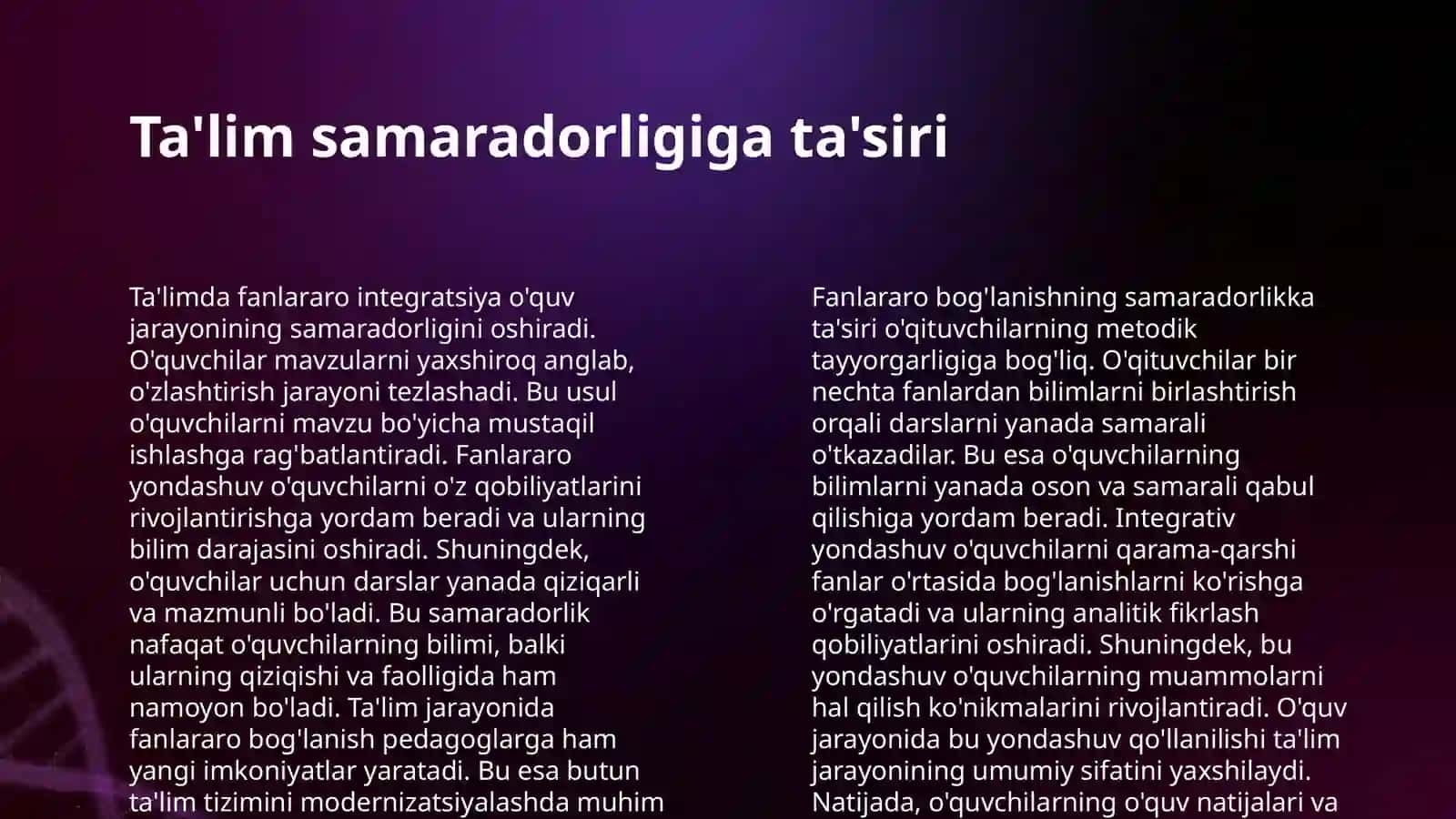 BOSHLANG'ICH SINF DARSLARINI INTEGRATSIYALASH 4