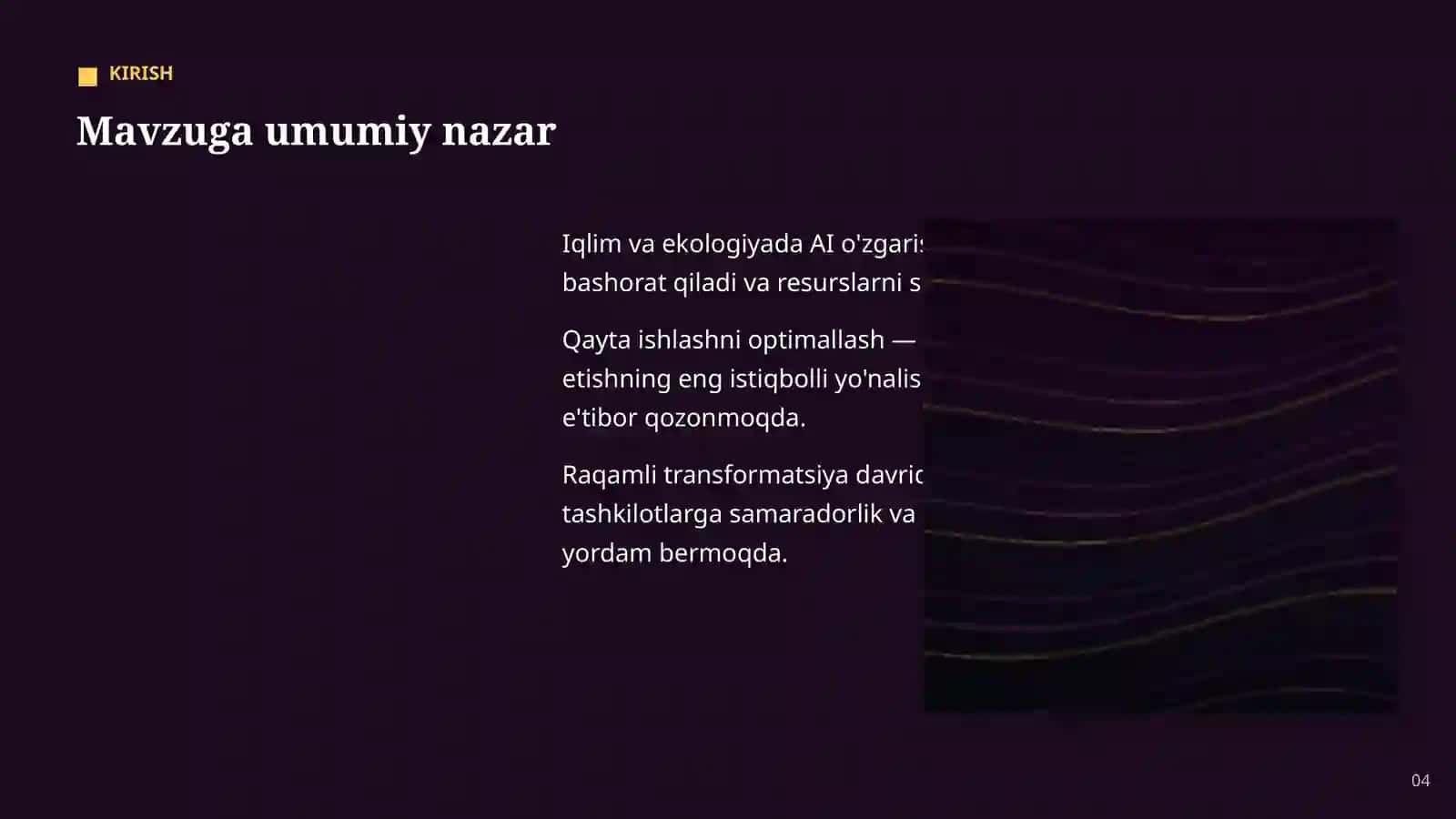 Iqlim va ekologiyada AI 4
