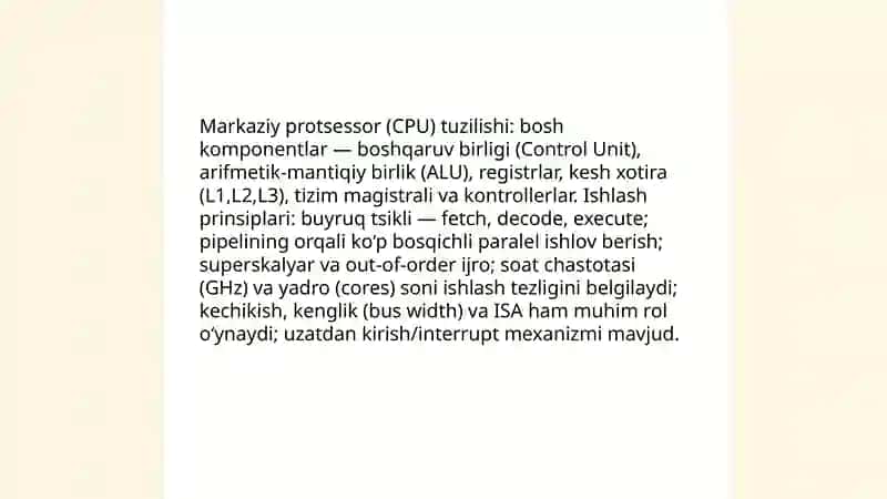 Kompyuter tizimlari.Kompyuter tizimlarining texnik va dasturiy ta‘minoti 4