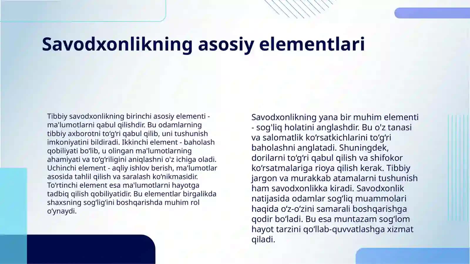 TIBBIY SAVODXONLIK TUSHUNCHASI 4