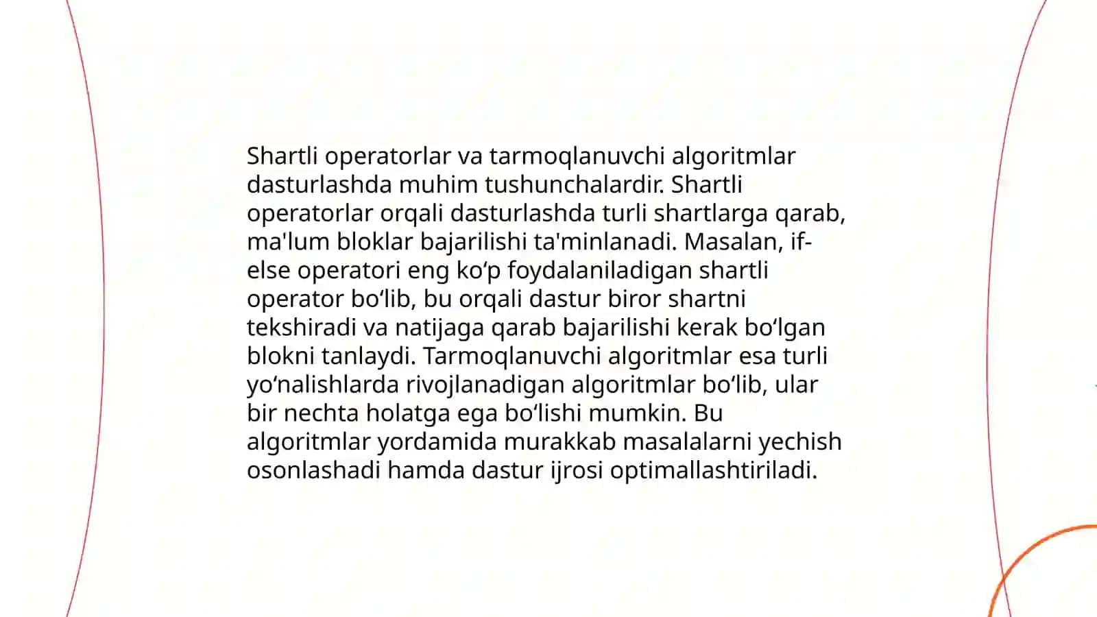 Oddiy, tarmoqlanuvchi va takrorlanuvchi algoritmlarga berilgan variantlarni ishlangan dasturlar 4