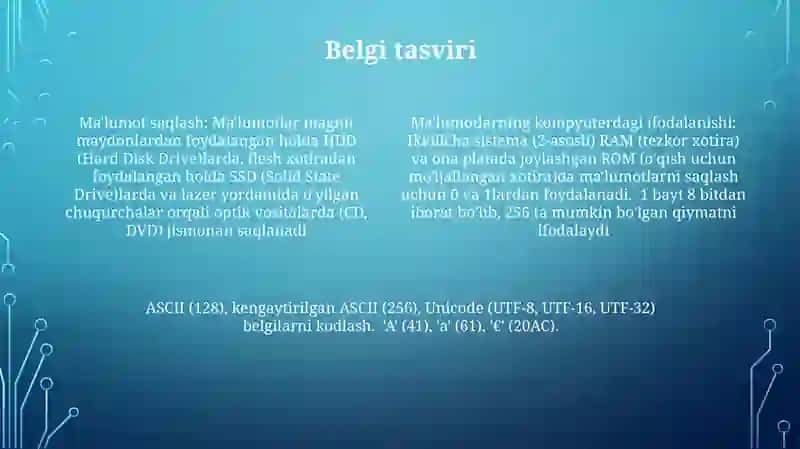 Axborotlarning kompyuterda tasverlanishi 4