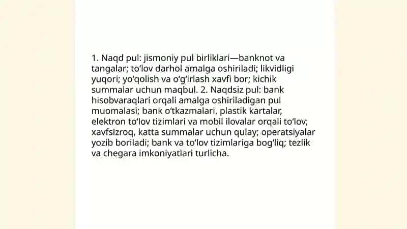 Pul muomalasi, pul-kredit tizimi va banklar 4