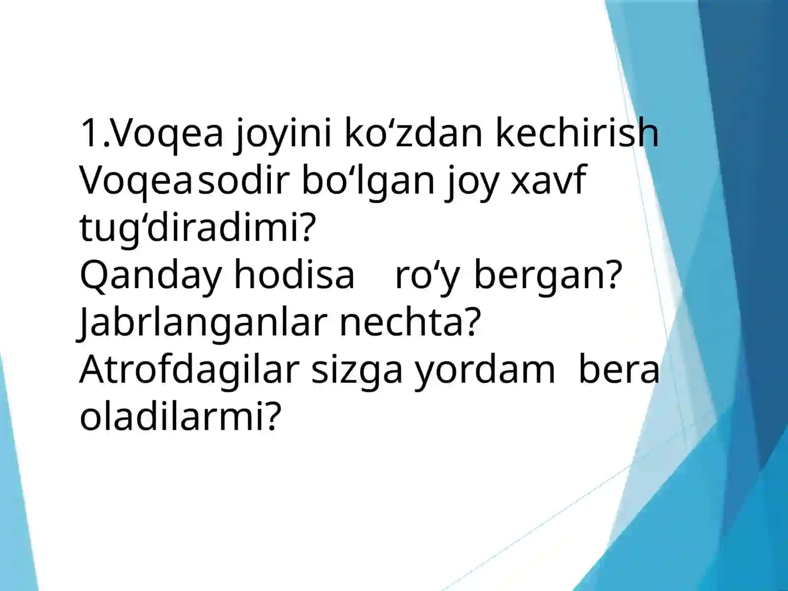 Shikastlangan o‘choqlardatibbiyyordamini tashkil qilish 4
