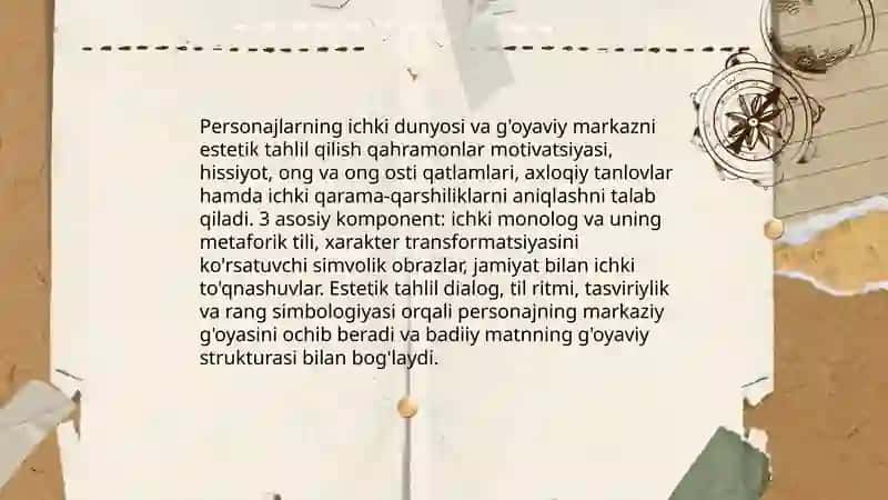 Tanlangan badiiy asarlarni estetik-g'oyaviy jihatdan tahlil qilish 4