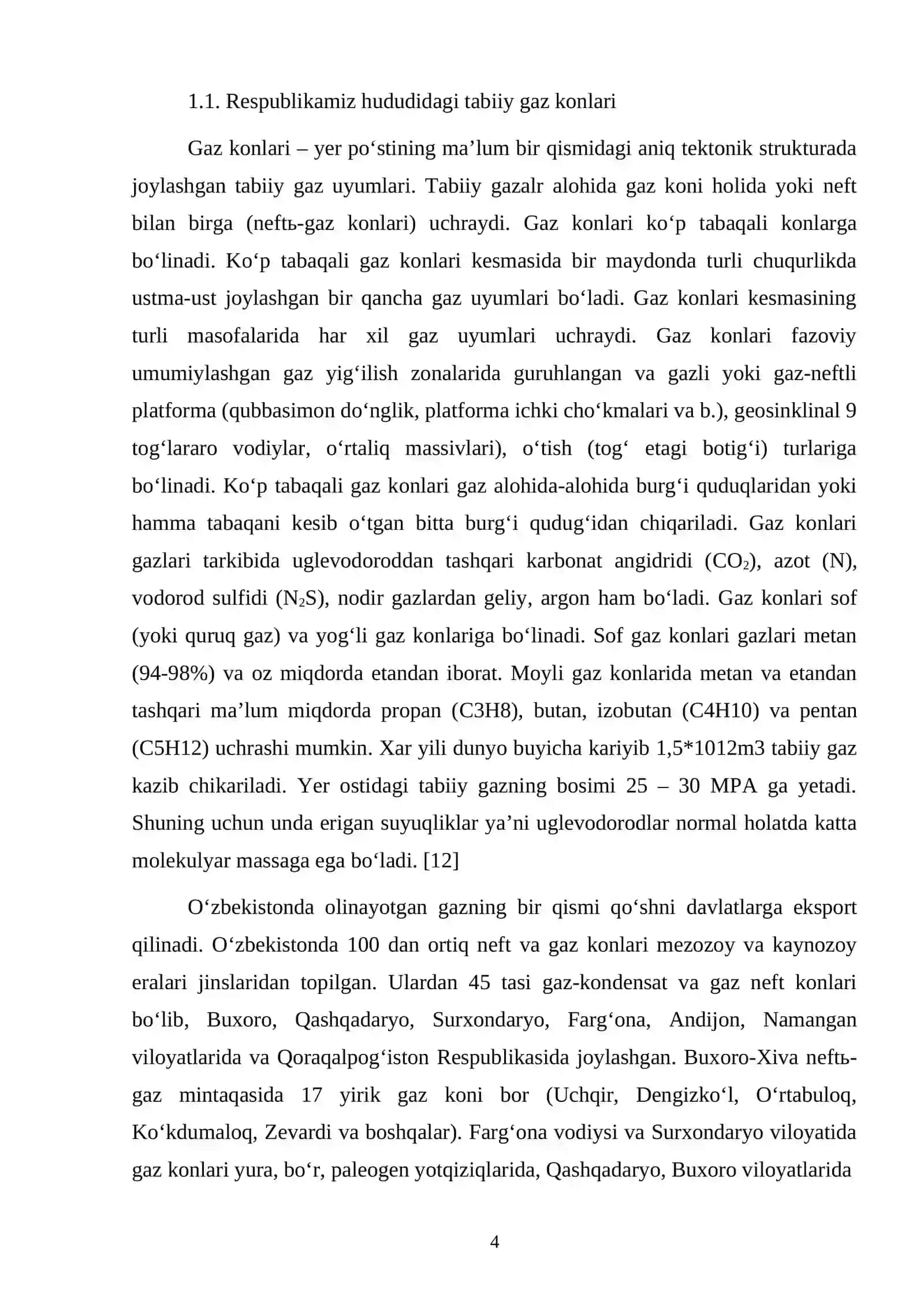 Tabiiy gazlardan propan va butan aralashmasini ajratib olish usullarini takomillashtirish 4
