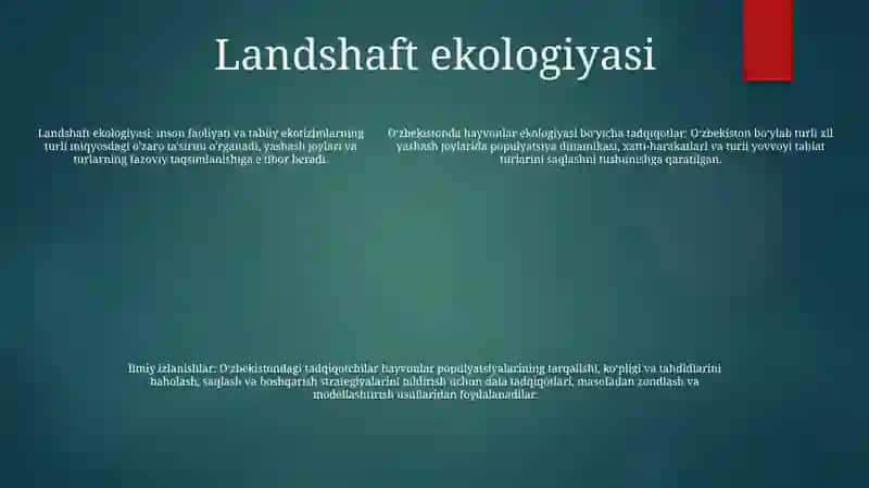 O‘Zbekistonda Hayvonlar Ekologiyasini O‘Rganishda Olib Borilayotgan Ilmiy Ishlar 4