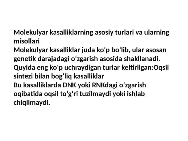 Molekulyar kasalliklar 4