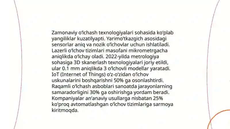 Zamonaviy oʻlchash asboblari va ularni tavsiflari 4