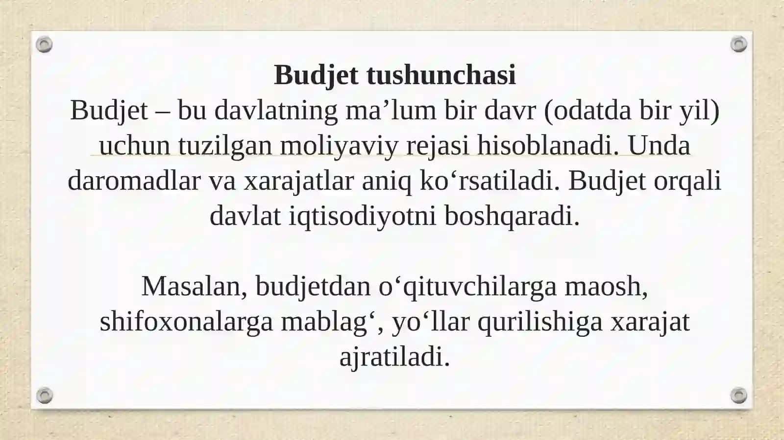 Budjet tafovutlarini aniqlash 4